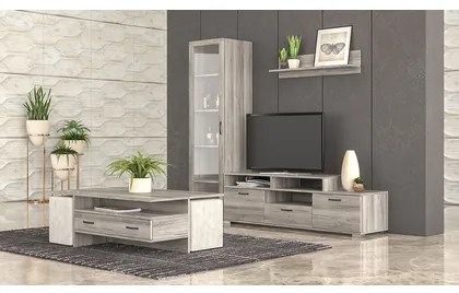 Savvidis Furniture  Σύνθετο Σαλονιού Μοριοσανίδα 130x44.5x36 N29 Σταχτί​​ BEST-8080203