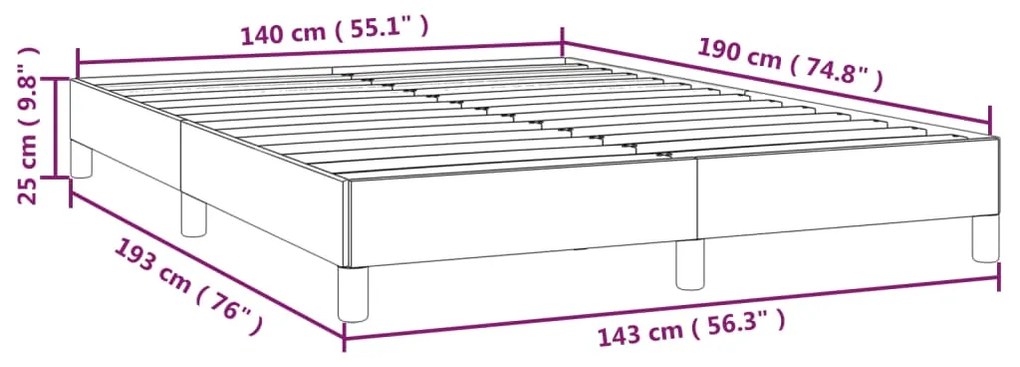 Σκελετός Κρεβατιού Χωρίς Στρώμα Κρεμ 140x190 εκ. Υφασμάτινο 346815