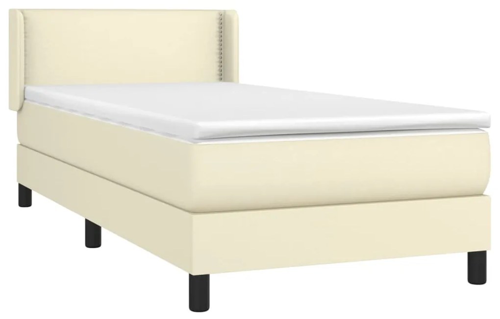 ΚΡΕΒΑΤΙ BOXSPRING ΜΕ ΣΤΡΩΜΑ ΚΡΕΜ 100X200ΕΚ. ΑΠΟ ΣΥΝΘΕΤΙΚΟ ΔΕΡΜΑ 3130705