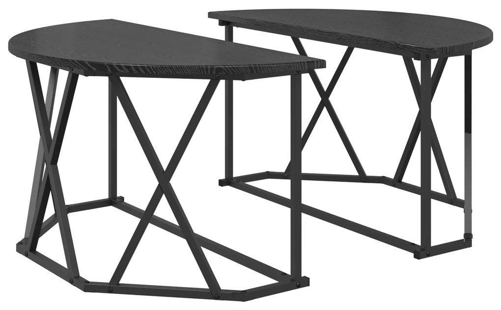 vidaXL Τραπέζι καφέ Μαύρο Δρυς 80x80x42 εκ. από επεξεργασμένο ξύλο