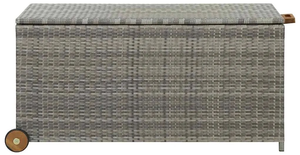 vidaXL Κουτί Αποθήκευσης Κήπου Ανοιχτό Γκρι 120x65x61 εκ. Συνθ. Ρατάν