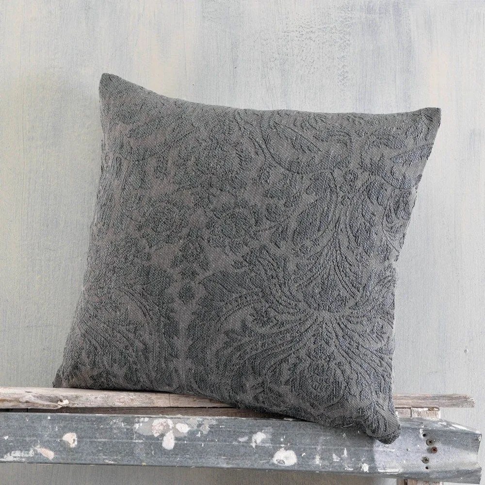 Μαξιλαροθήκη Διακοσμητική Vilano Dark Grey Ρυθμός 40Χ40 Chenille,Cotton,Polyester