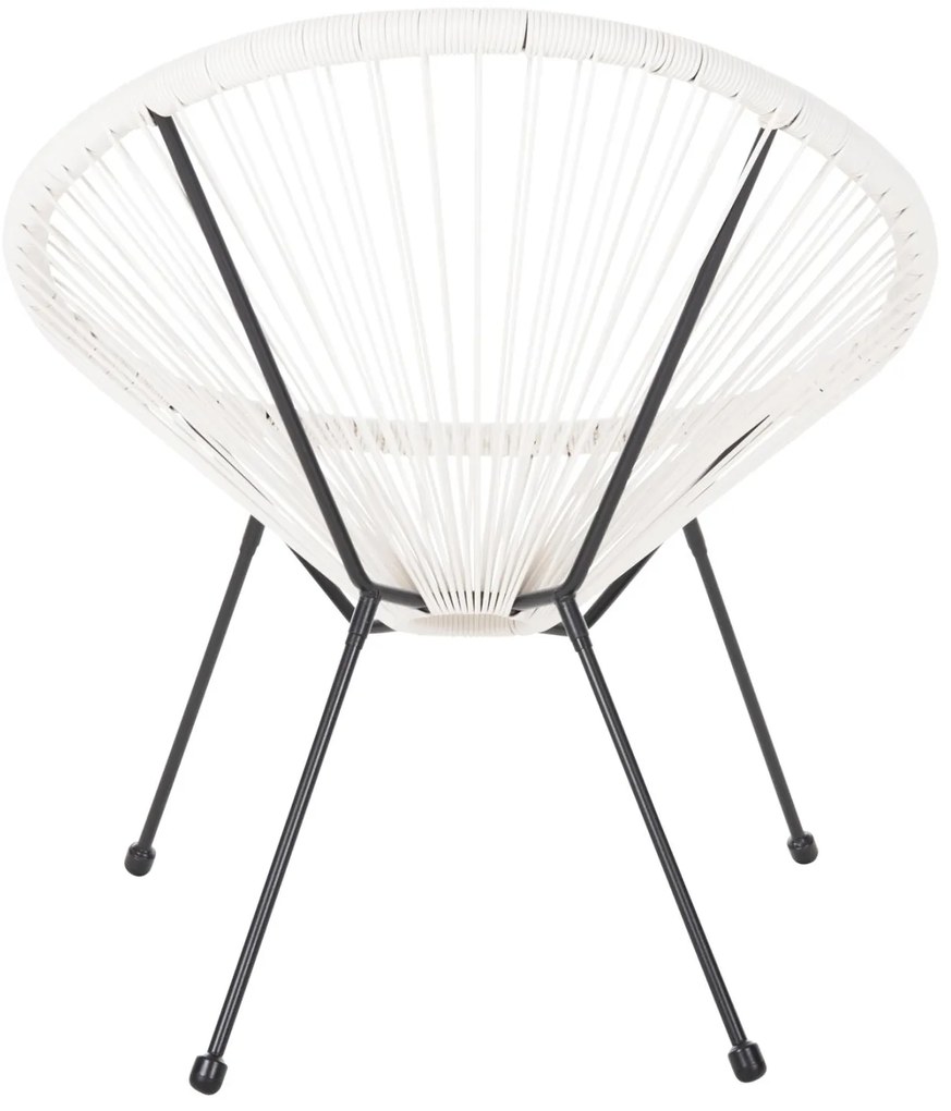 Καρέκλα - Πολυθρόνα ACAPULCO C5872.12 Μεταλλική Μαύρη - Λευκή με Συνθετικό RAttan Τύπου Φωλιά 71x72x80Υεκ. 71x72x80 εκ.