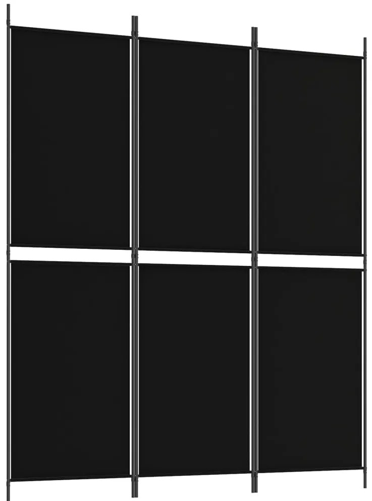 vidaXL Διαχωριστικό Δωματίου με 3 Πάνελ Μαύρο 150 x 180 εκ. Υφασμάτινο