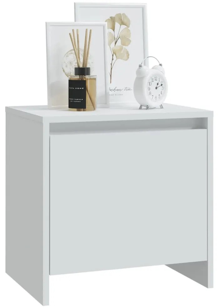 vidaXL Κομοδίνο Λευκό 45 x 34 x 44,5 εκ. από Μοριοσανίδα