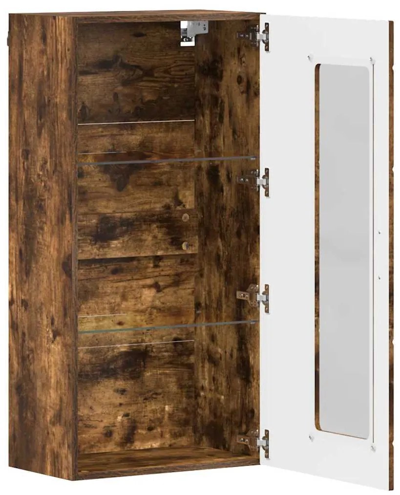 vidaXL Ξύλινο Ντουλάπι με αποθήκευση Καπνιστό Δρύς 50 x 29 x 100 εκ