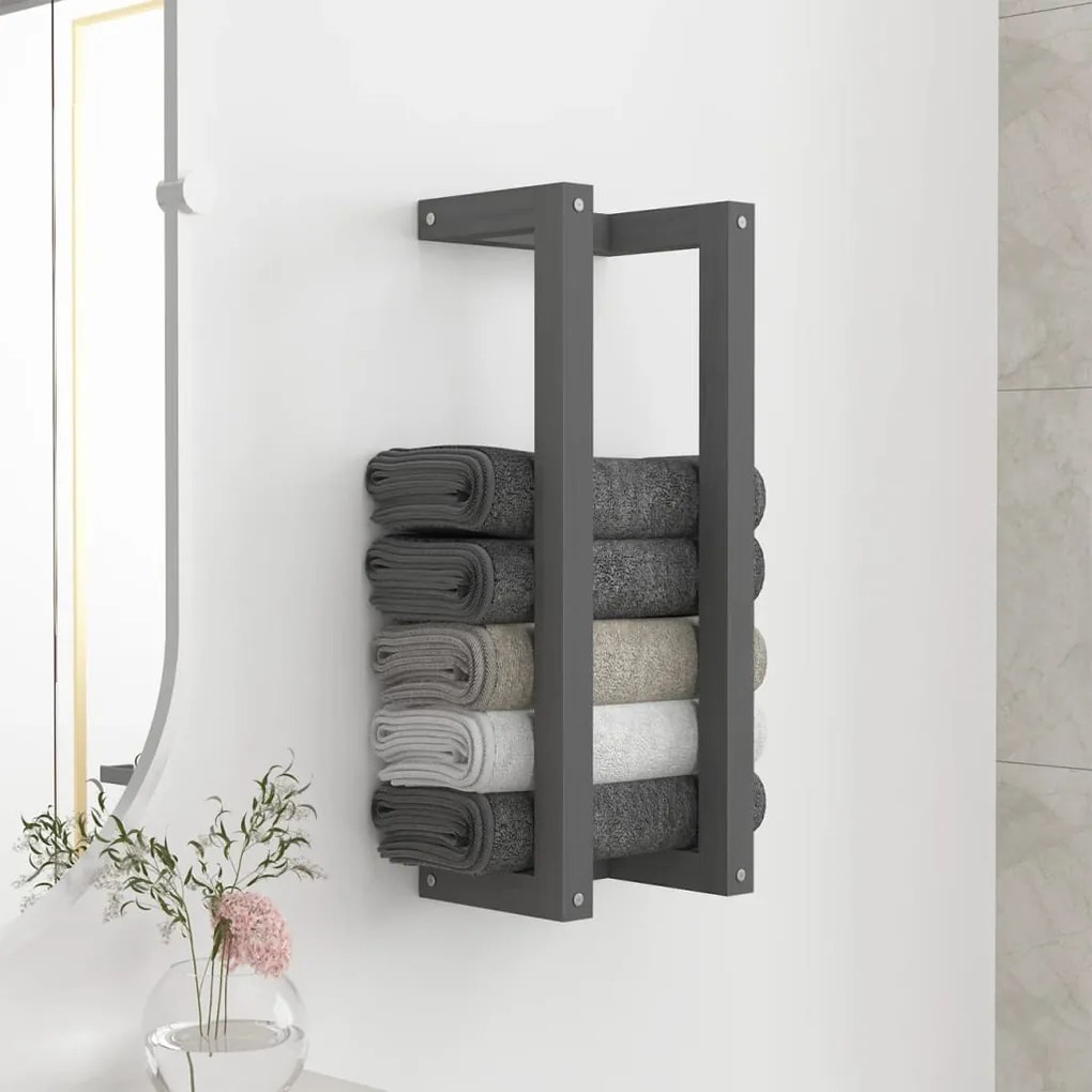 vidaXL Πετσετοκρεμάστρα Γκρι 23x18x60 εκ. από Μασίφ Ξύλο Πεύκου