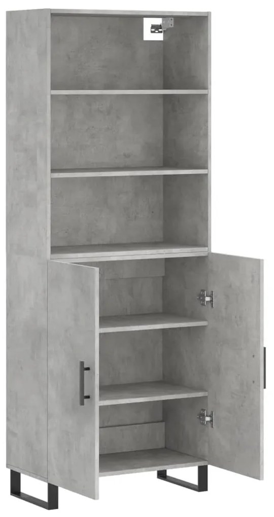 vidaXL Ντουλάπι Γκρι Σκυροδέματος 69,5x34x180 εκ. Επεξεργασμένο Ξύλο