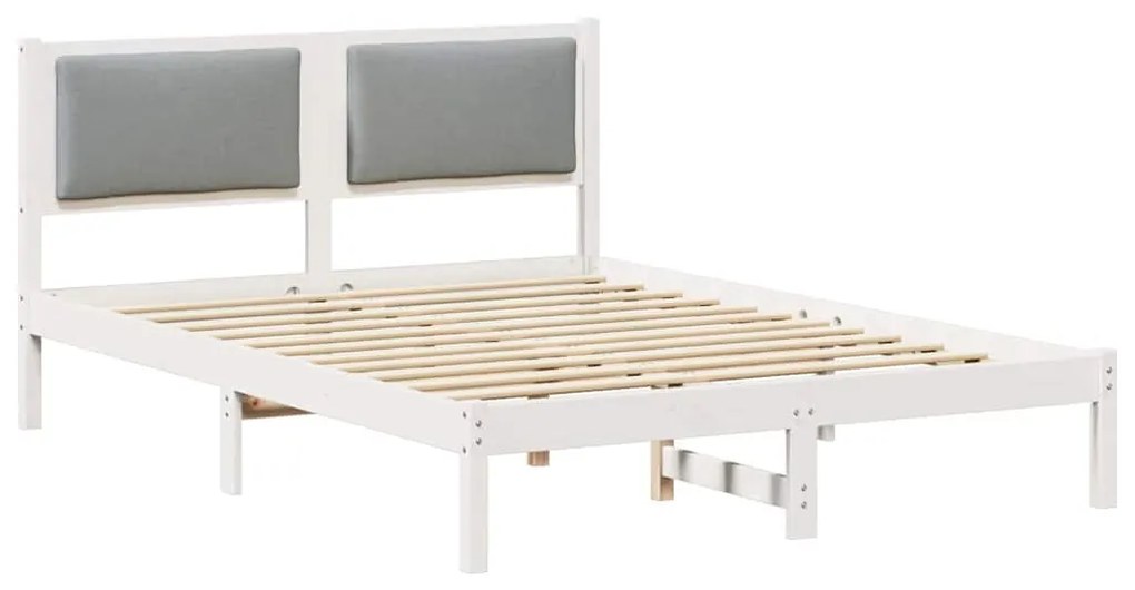 vidaXL Σκελετός Κρεβατιού με κεφαλάρι Ανοιχτό γκρι 150 x 200 cm