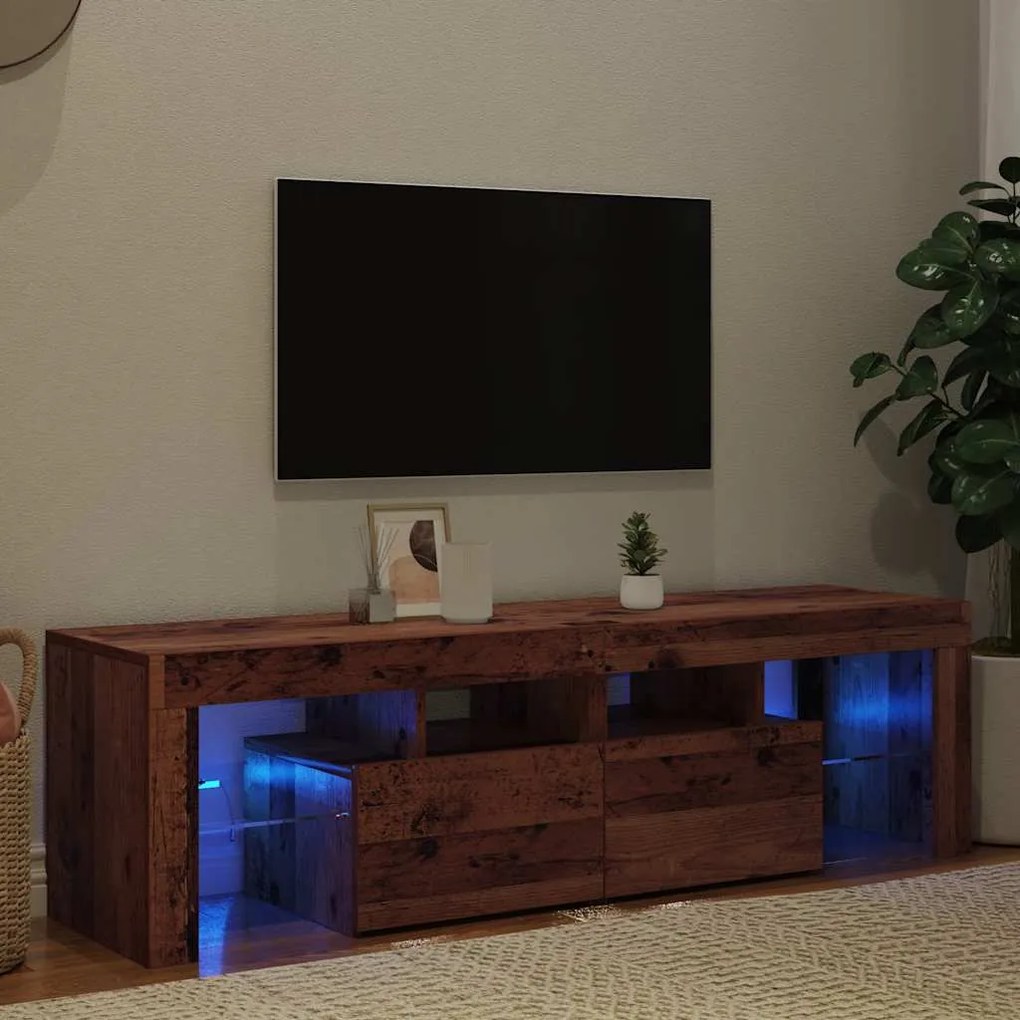 vidaXL Έπιπλο Τηλεόρασης LED Όψη Παλαιού Ξύλου140x36,5x40εκ.Επεξ. Ξύλο
