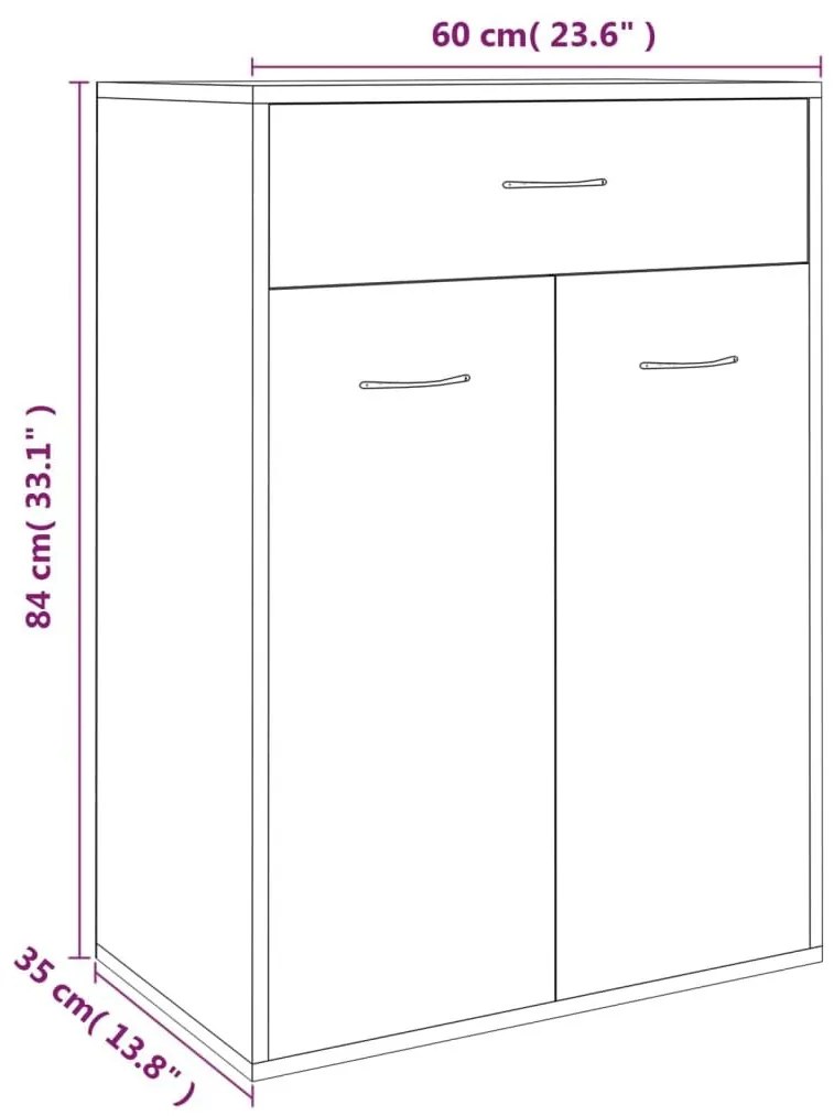 Παπουτσοθήκη Καπνιστή Δρυς 60x35x84 εκ. από Επεξεργασμένο Ξύλο - Καφέ