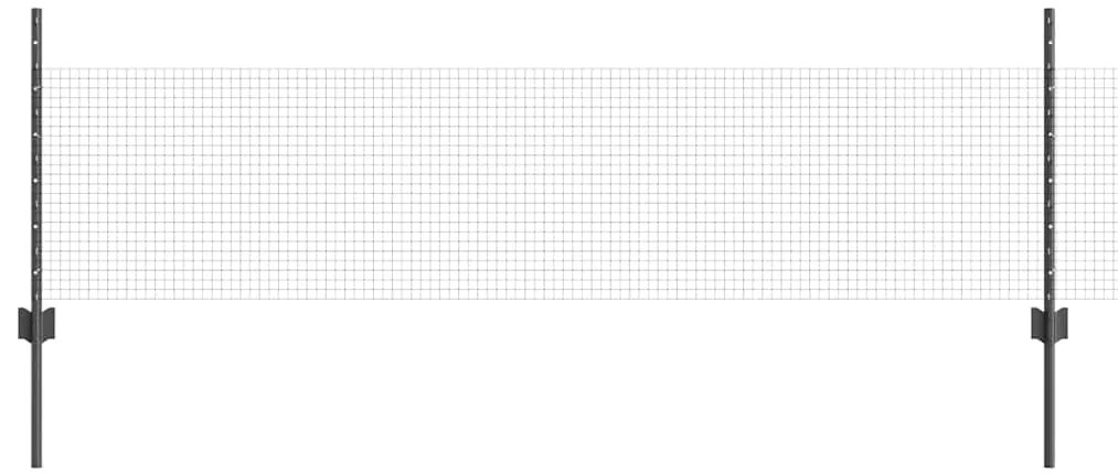 vidaXL Φράχτης με Στήλες. Γκρι 0.5 x 50 μ. Ατσάλι
