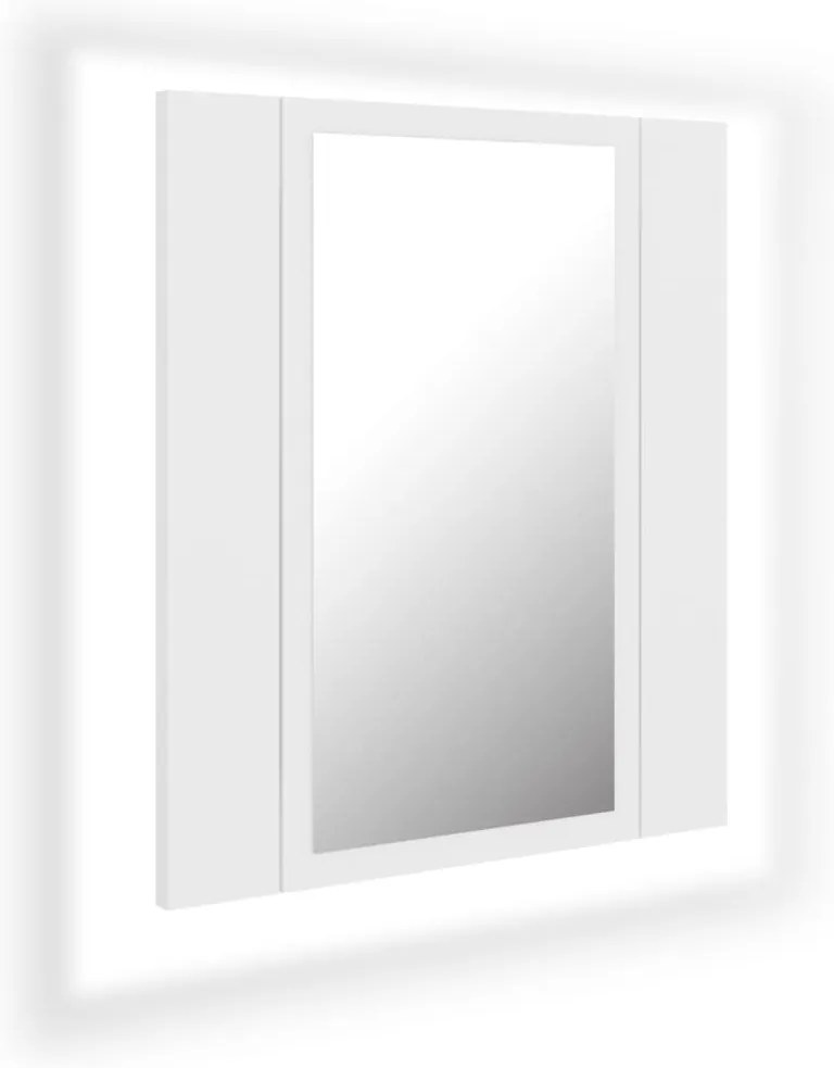 vidaXL Καθρέφτης Μπάνιου με Ντουλάπι LED Λευκός 40x12x45 εκ. Ακρυλικός