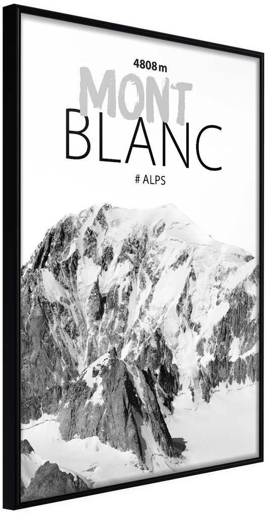 Αφίσα - Peaks of the World: Mont Blanc - 30x45 - Μαύρο - Χωρίς πασπαρτού