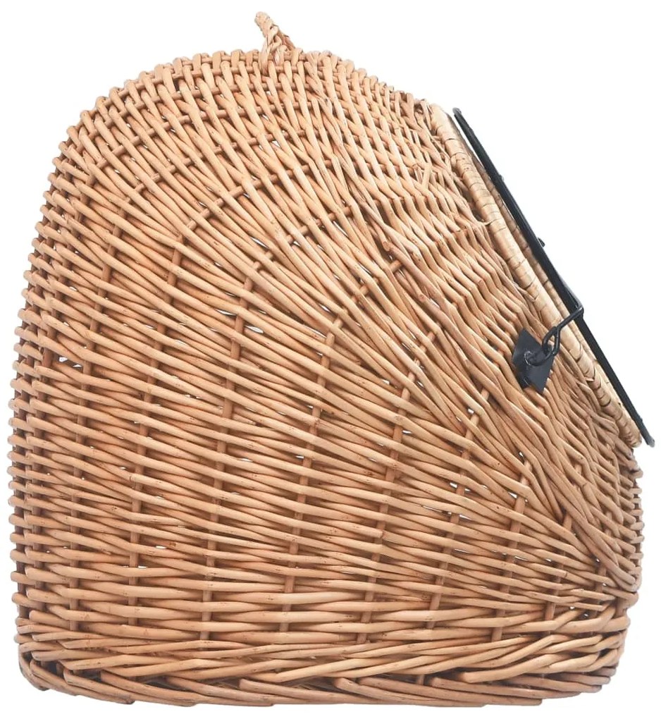 vidaXL Καλάθι Μεταφοράς Γάτας 60 x 45 x 45 εκ. από Φυσικό Ξύλο Ιτιάς