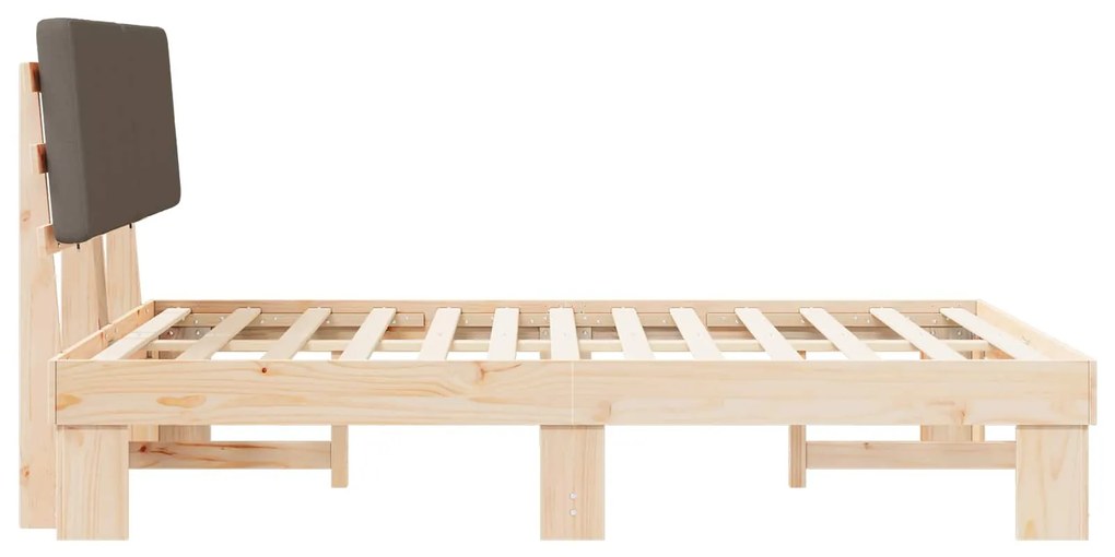 vidaXL Σκελετός Κρεβατιού με Επενδεδυμένο Κεφαλάρι Taupe 160 x 200 cm