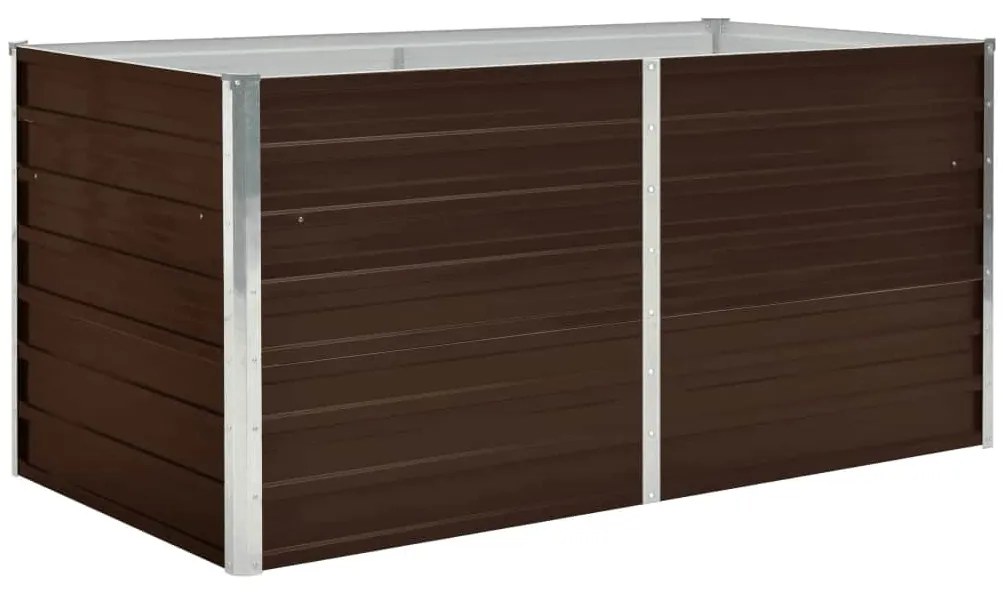 vidaXL Ζαρντινιέρα Ψηλή Καφέ 160 x 80 x 77 εκ. από Γαλβανισμένο Χάλυβα