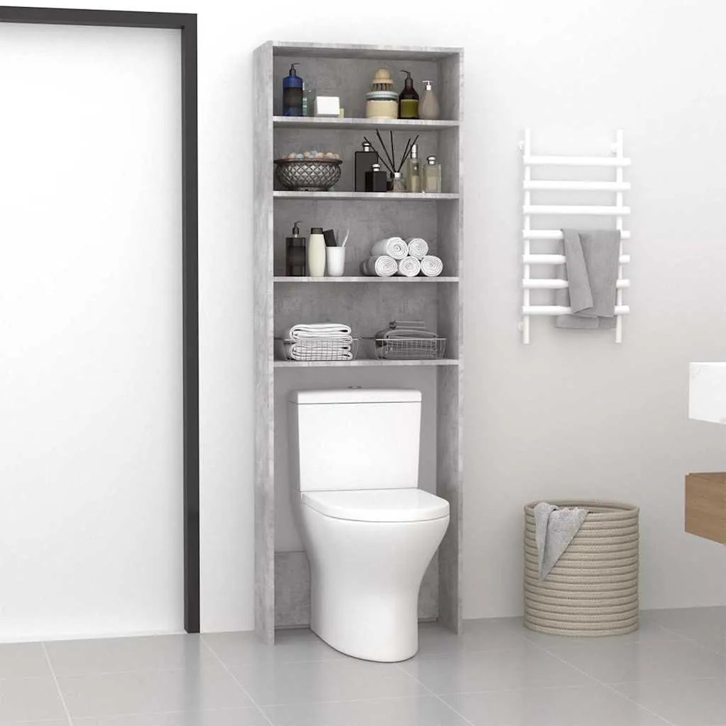 vidaXL Ντουλάπι Πλυντηρίου Γκρι Σκυροδέματος 64 x 24 x 190 εκ.