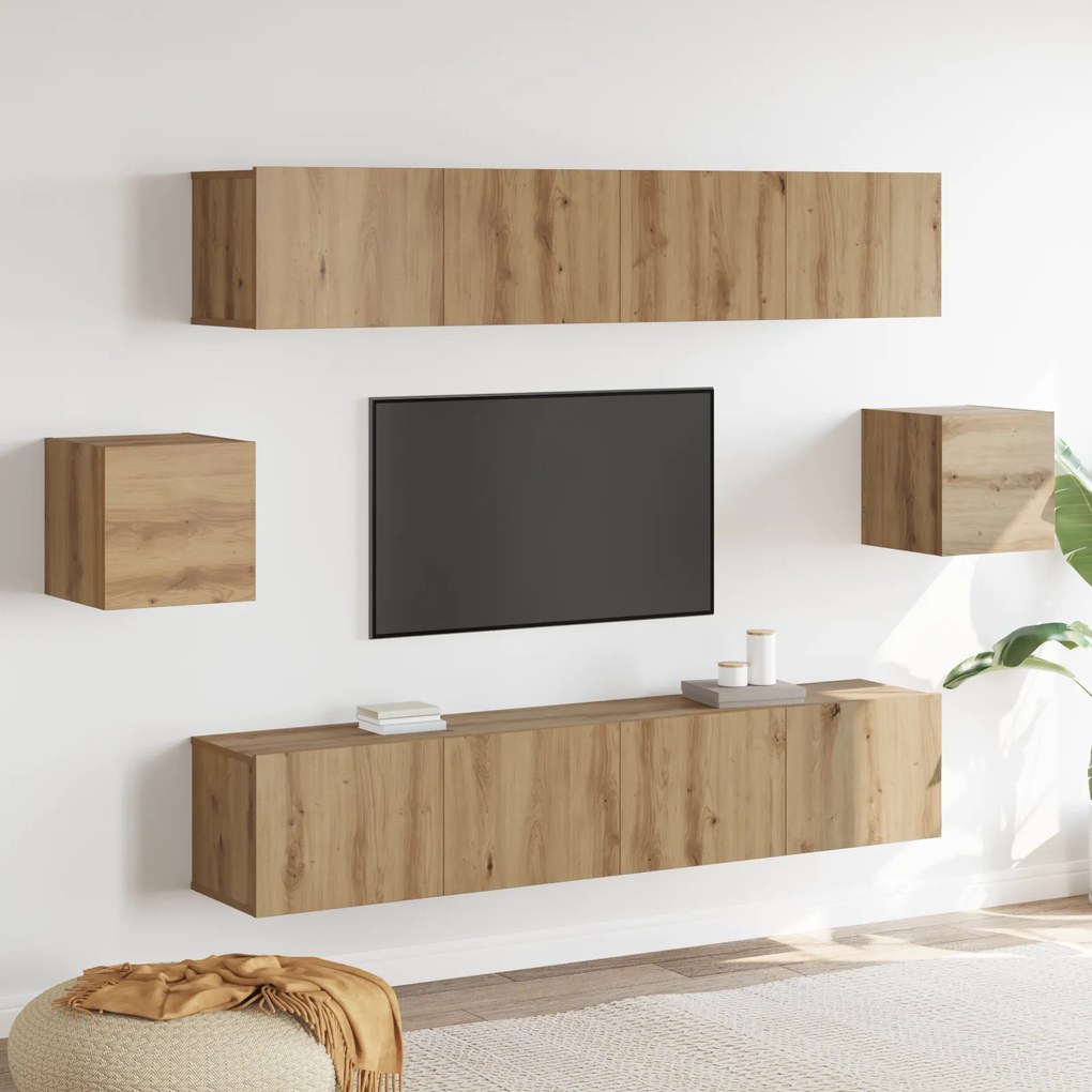 vidaXL Σετ επίπλου τηλεόρασης 6 pcs Χειροποίητο παλιό 80 x 30 x 30 εκ
