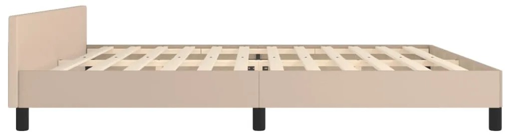 vidaXL Πλαίσιο Κρεβατιού με Κεφαλάρι Καπουτσίνο 200x200εκ. Συνθ. Δέρμα