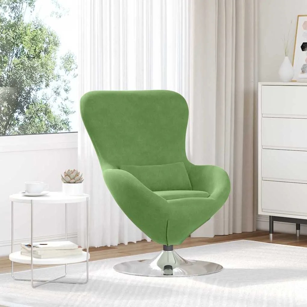 vidaXL Κάθισμα-αυγό Ανοιχτό πράσινο 63 x 73 x 90 εκ Βελούδο