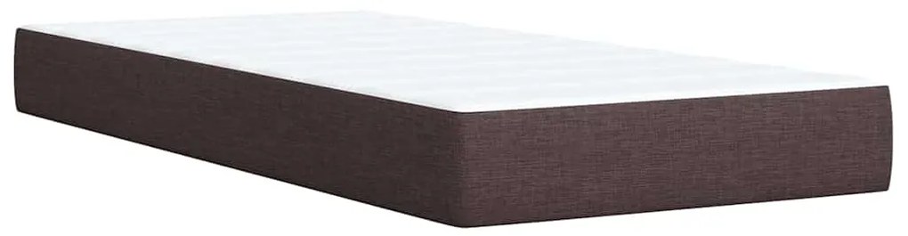vidaXL Κρεβάτι Boxspring με Στρώμα Σκούρο Καφέ 100x200 εκ. Υφασμάτινο