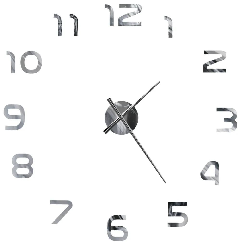 Ρολόι Τοίχου Τρισδιάστατο Μοντέρνο Ασημί 100 εκ. XXL - Ασήμι