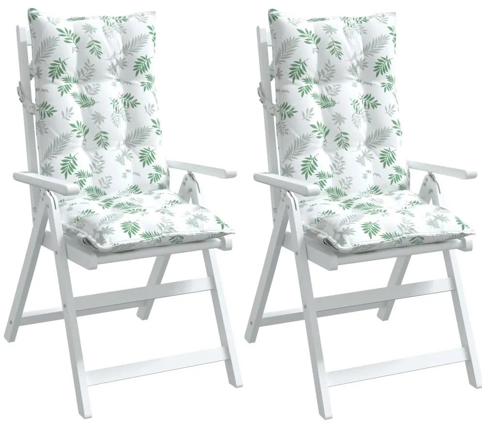 vidaXL Μαξιλάρια Καρέκλας με Ψηλή Πλάτη 2 τεμ. Σχ. Φύλλα Ύφασμα Oxford