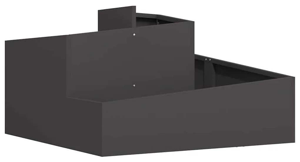 vidaXL Γλάστρα Κήπου Μαύρο 80 x 80 x 50 εκ. Κρύα έλαση από χάλυβα
