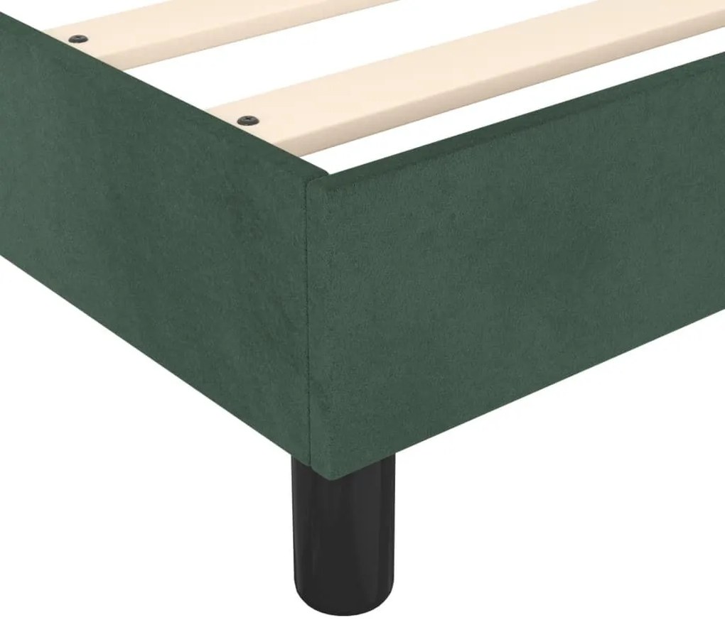 Κρεβάτι Boxspring με Στρώμα Σκούρο Πράσινο 80x200 εκ. Βελούδινο - Πράσινο