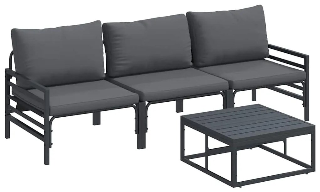 vidaXL Σετ Καναπέ Κήπου 4 pcs Ανθρακί Ατσάλι