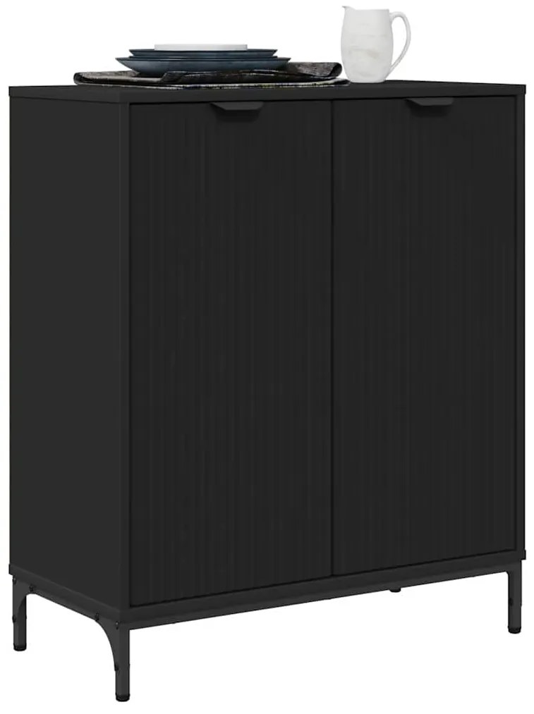vidaXL Πλαϊνό γραφείο Μαύρο 69.5 x 33 x 82 εκ. Επεξεργασμένο ξύλο