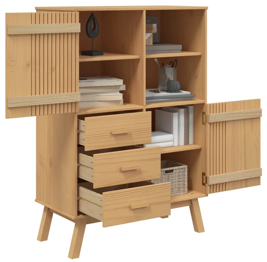 vidaXL Ντουλάπι OLDEN 85 x 43 x 125 εκ. από Μασίφ Ξύλο Πεύκου