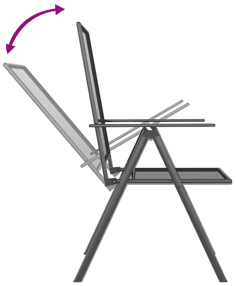 vidaXL Σετ Τραπεζαρίας Κήπου 3 Τεμαχίων Ανθρακί από Ατσάλι