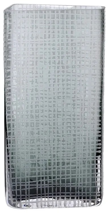 Βάζο Γυάλινο Gravir 15,5x11,5xH33cm Grey Glass