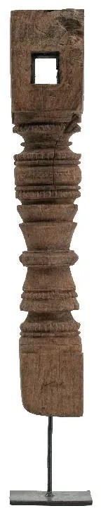 Artekko Totem Κηροπήγιο Τοτέμ Ξύλο/Μέταλλο Καφέ/Μαύρο (10x10x68)cm Artekko 48557
