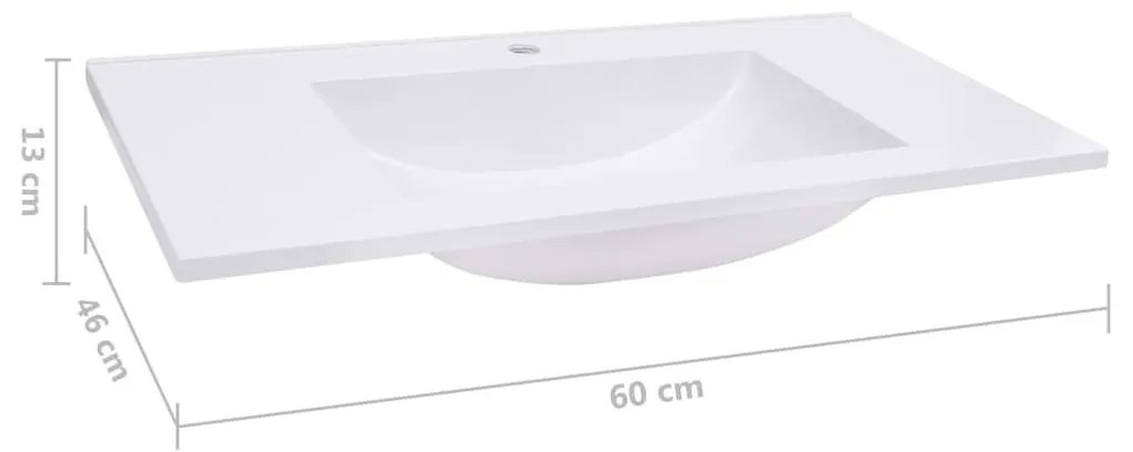 Νιπτήρας Ένθετος Λευκός 600 x 460 x 130 χιλ. από SMC - Λευκό