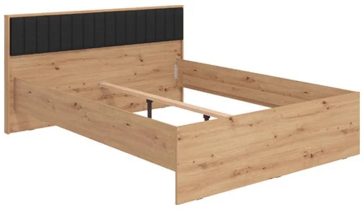 Ξύλινο Κρεβάτι Varadero 160 Artisan Oak - Μαύρο 160x200 εκ. 175x206x92 εκ.