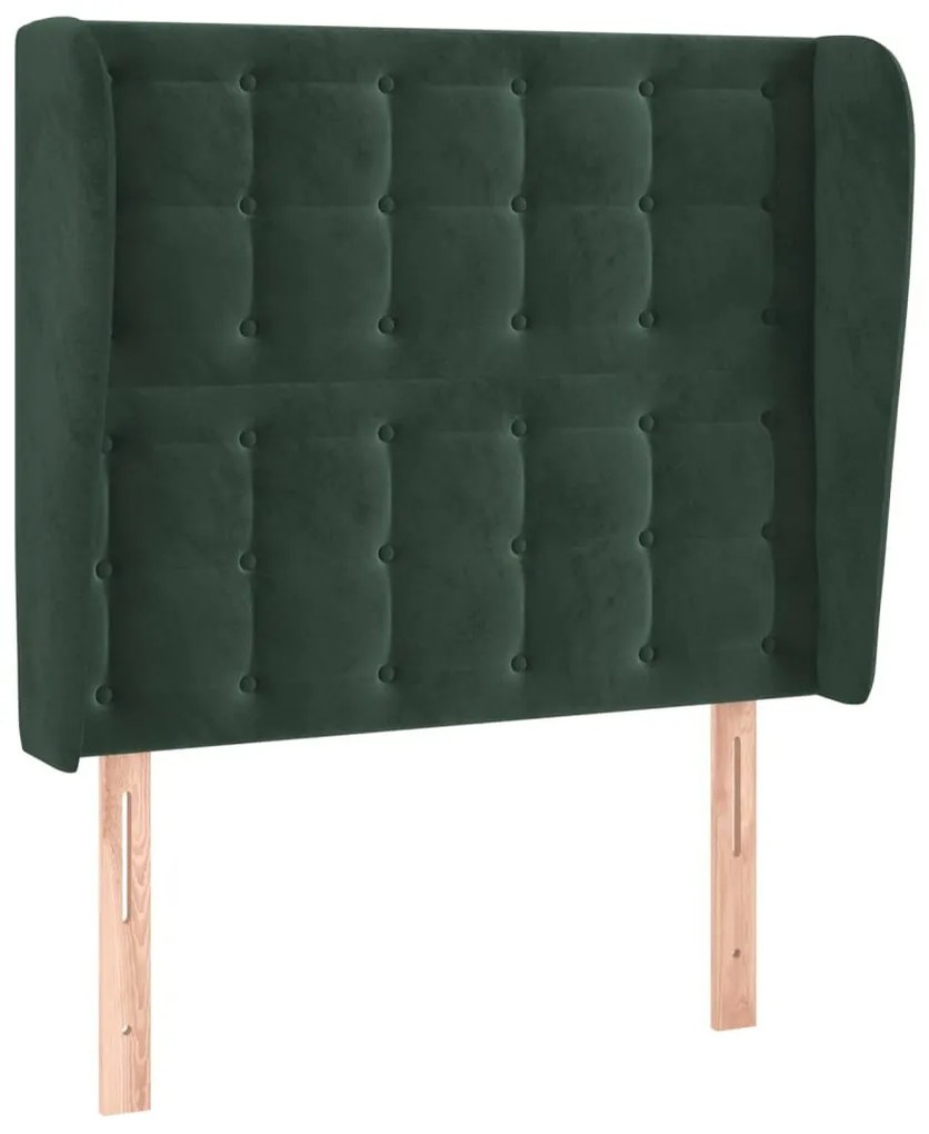 Κεφαλάρι με Πτερύγια Πράσινο 83x23x118/128 εκ. Βελούδινο - Πράσινο
