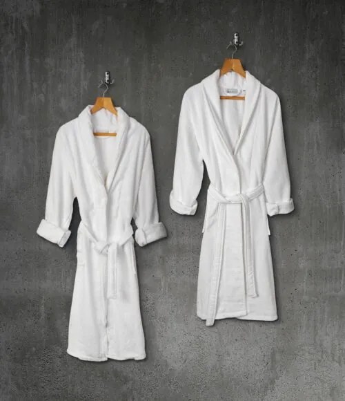 Beauty Home Μπουρνούζι με γιακά Belton Art 3014 100% Cotton Pennie 440gsm L/XL Λευκό