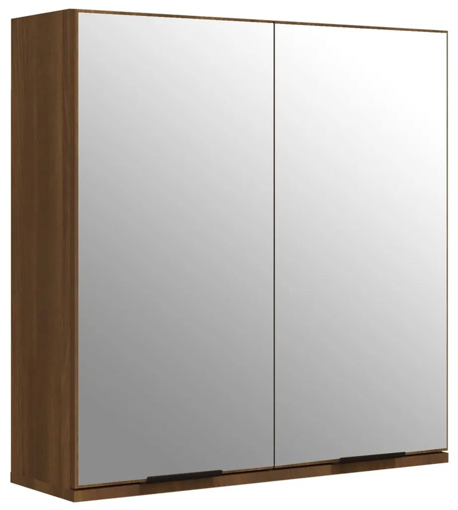 vidaXL Ντουλάπι Μπάνιου με Καθρέφτη Καφέ δρυς 64 x 20 x 67 εκ.