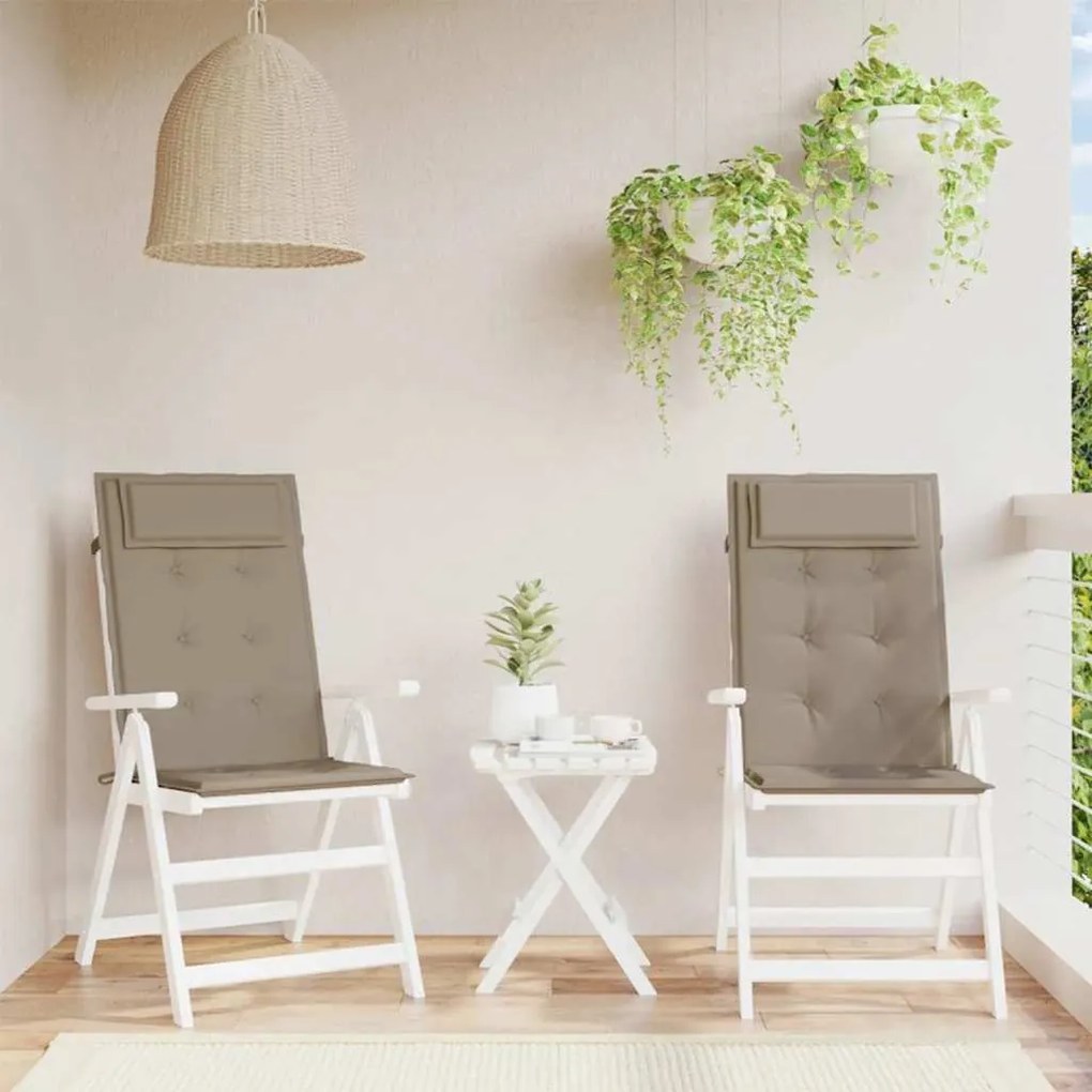 vidaXL Μαξιλάρια Καρέκλας με Πλάτη 2 τεμ. Taupe από Ύφασμα Oxford