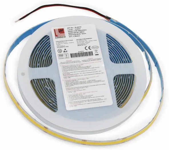 Adeleq Ταινία COB LED 5m 24VDC 11W Και 480LED Ανά Μέτρο IP54 4000k Λευκό 30-48111