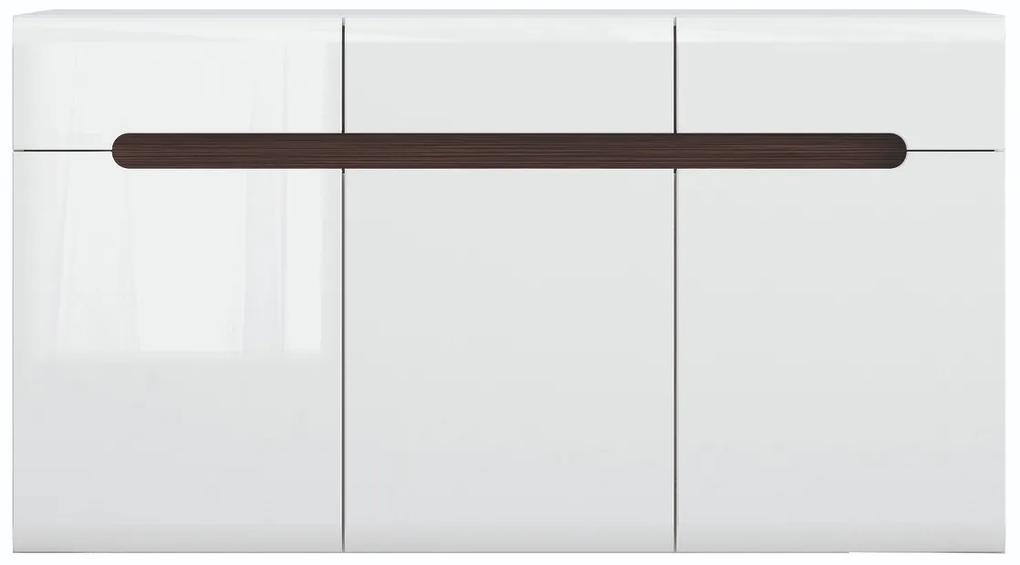 Σιφονιέρα Boston M102, Άσπρο, Γυαλιστερό λευκό, Με συρτάρια και ντουλάπια, Αριθμός συρταριών: 3, 84x150x41cm, 59 kg | Epipla1.gr