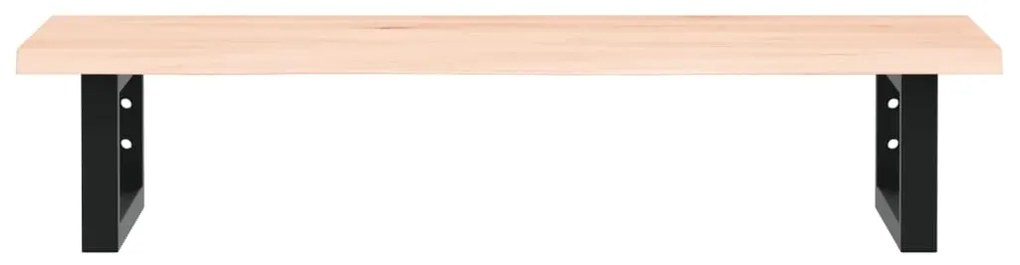 vidaXL Ράφι Νιπτήρα Τοίχου από Ατσάλι / Μασίφ Ξύλο Δρυός