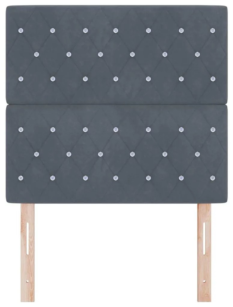 vidaXL Βελούδινο Κεφαλάρι Argyle Σκούρο γκρι 100 cm Βελούδο