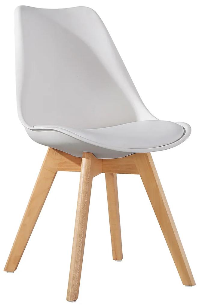 Καρέκλα ArteLibre GROUGH Λευκό PP/PU/Ξύλο 49x56x83cm