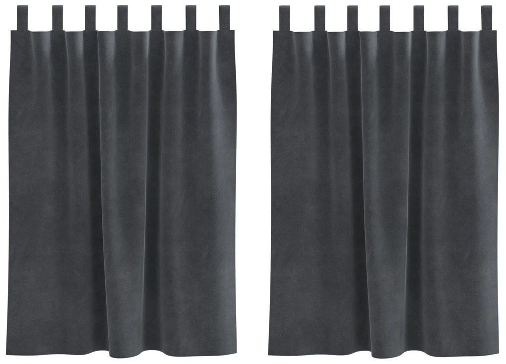 vidaXL Curtains Blackout με Κρεμαστές Λαβές 2 τμχ Ανοιχτό γκρι Βαμβάκι