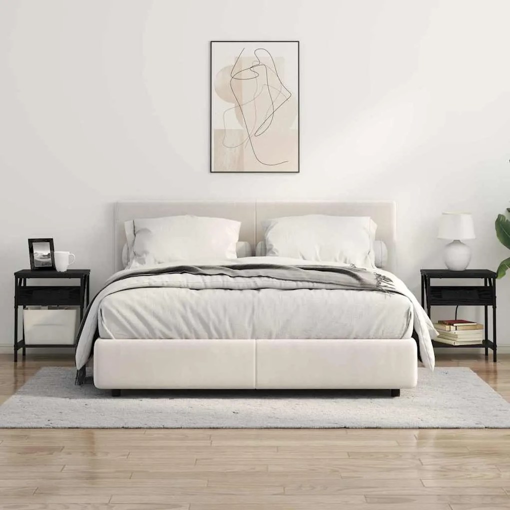 vidaXL Κομοδίνο 2 pcs Μαύρη δρυς 38 x 30 x 48 εκ. Επεξεργασμένο ξύλο