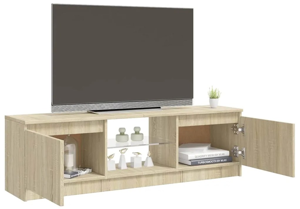 vidaXL Έπιπλο Τηλεόρασης με LED Sonoma Δρυς 120 x 30 x 36 εκ.